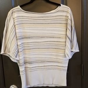 WHBM Gray Striped Rayon Sweater. Sz. M.